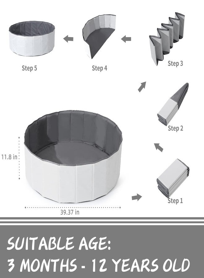 TRENDPLAY حوض كرات للأطفال الصغار والرضع والكلاب والقطط، خيمة لعب قابلة للطي مع حوض كرات، حوض كرات للزحف مع حقيبة تخزين، هدية مفاجئة للأولاد والبنات في المهرجانات (الكرات غير متضمنة)، أبيض - Image 5